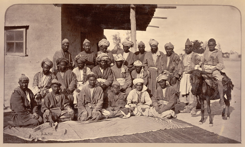 Historical group photograph of Hazara community members